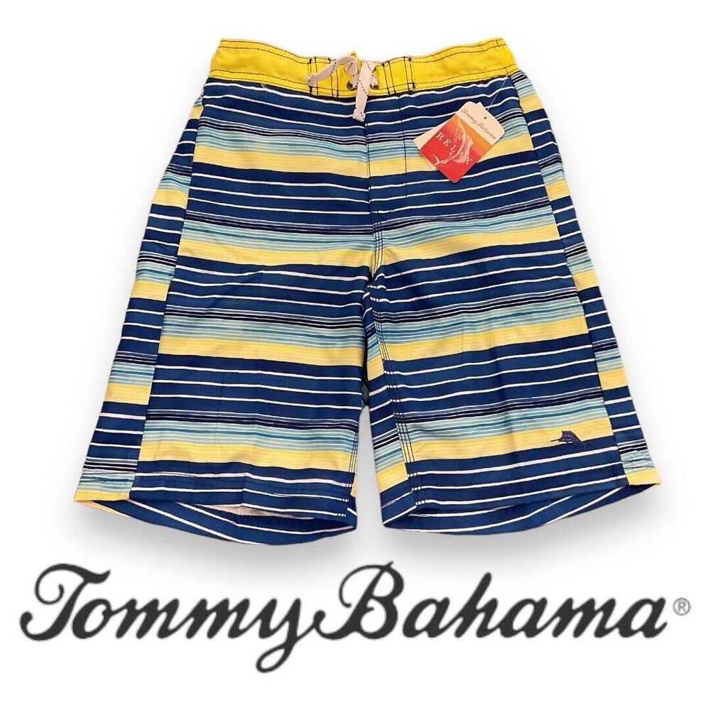 Tommy Bahama Boys Nautical Lined Swim Trunks‎ Size Youth Boys Large NWT